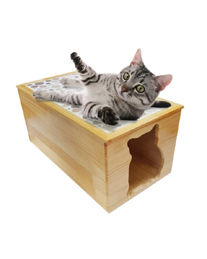 타일쿨매트 고양이 하우스형(써클베이지) 