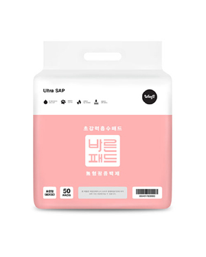워피 바른배변패드 50매 - 핑크 